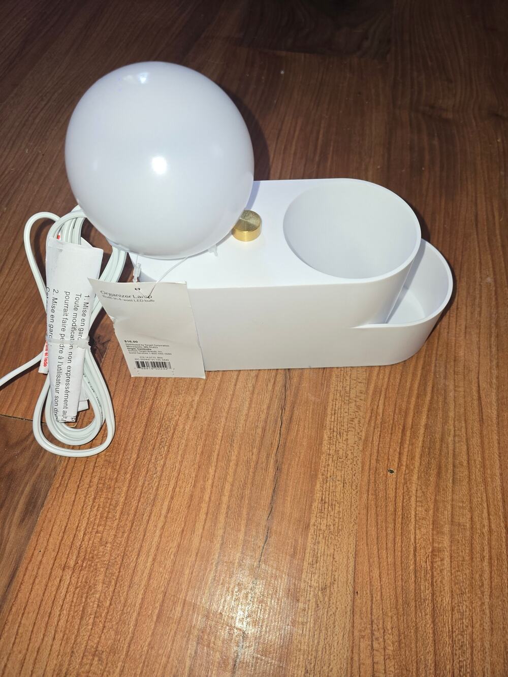 Target LED Organizer Lamp with USB Charging Port Touch Control White s30
